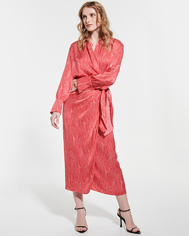 Robe Rosy Robe portefeuille imprim&eacute; rouge et blanc ZAPA
