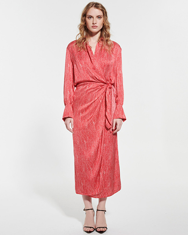 Robe Rosy Robe portefeuille imprim&eacute; rouge et blanc ZAPA