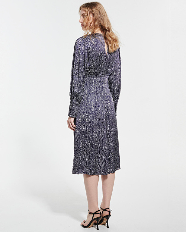 Robe Rainette Robe portefeuille &agrave; imprim&eacute; marine et blanc ZAPA