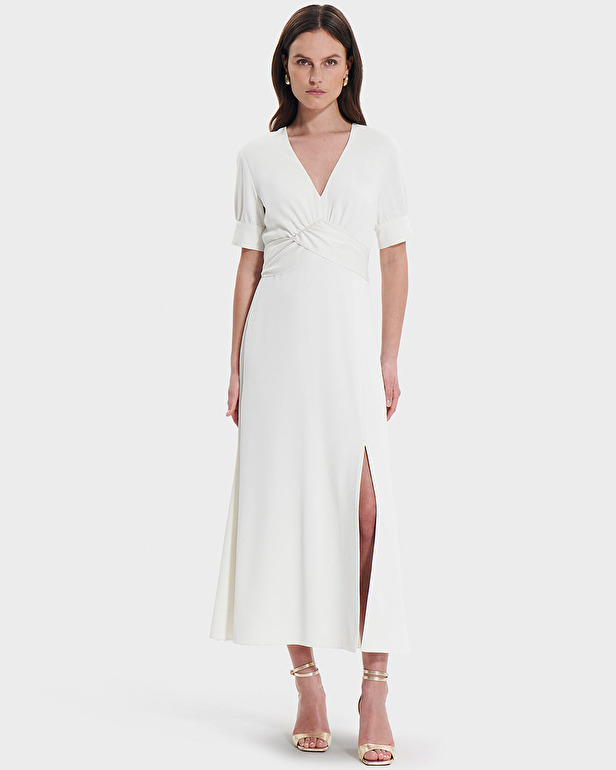 Robe Roseau Robe en cr&ecirc;pe &eacute;crue ZAPA