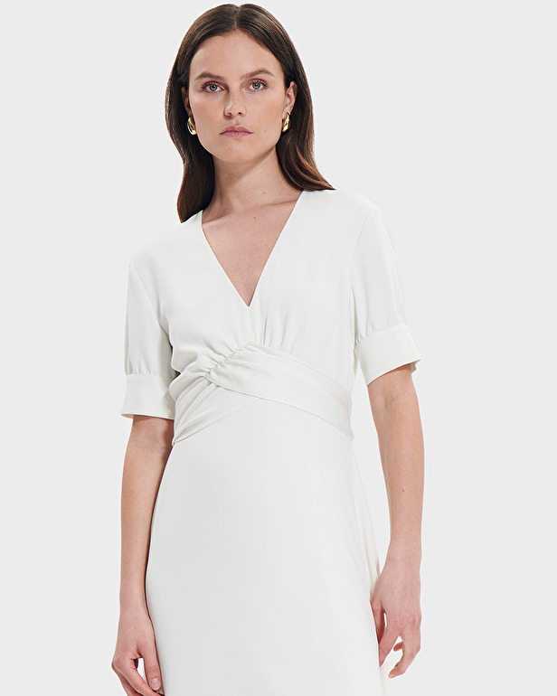 Robe Roseau Robe en cr&ecirc;pe &eacute;crue ZAPA