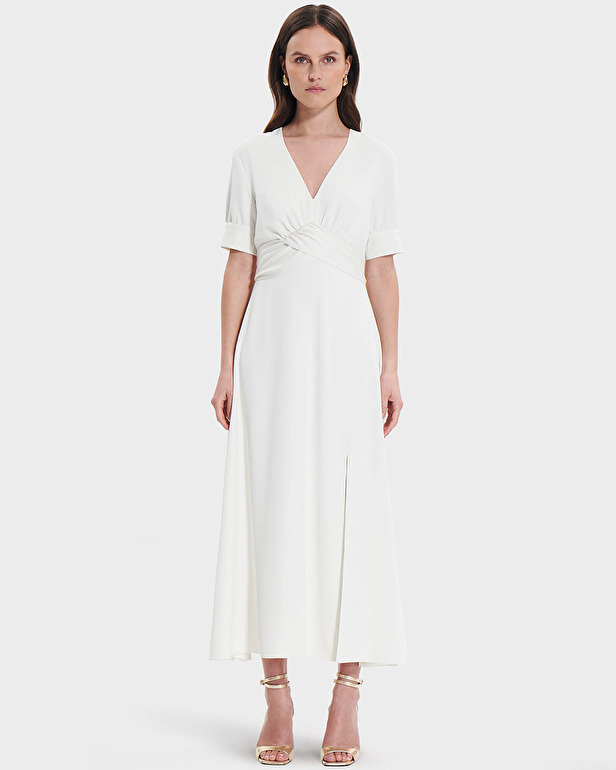 Robe Roseau Robe en cr&ecirc;pe &eacute;crue ZAPA