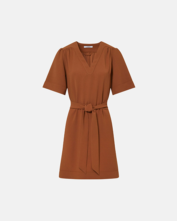 Robe Retie Robe droite cintr&eacute;e rouille ZAPA