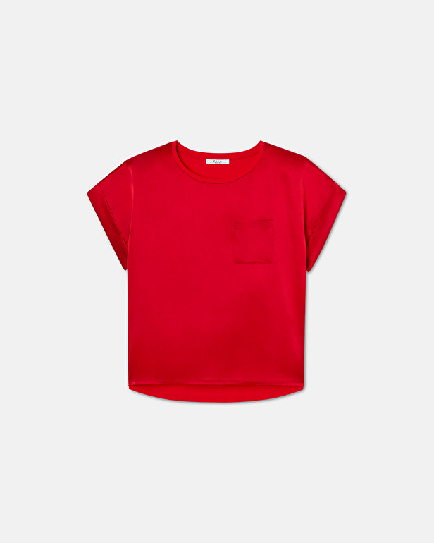 Top Theo Tee-shirt satin&eacute; rouge ZAPA