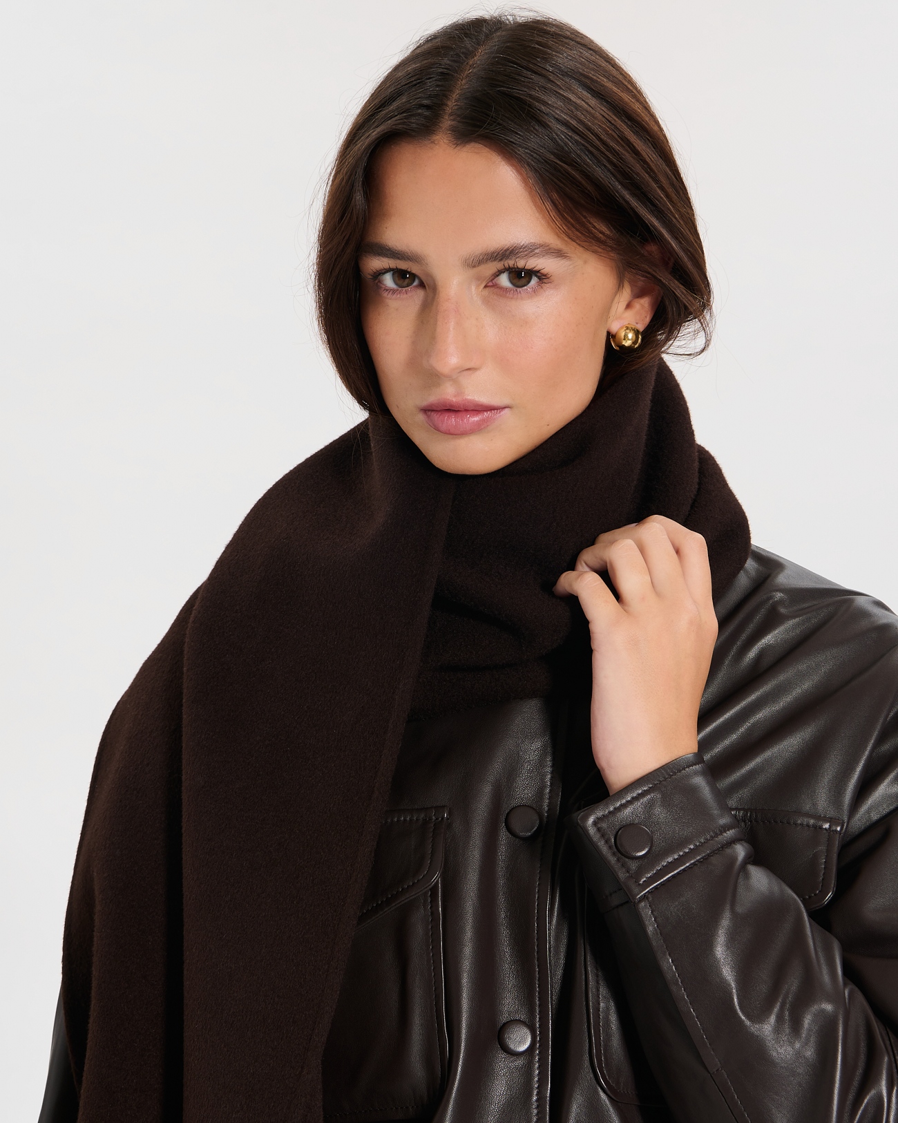 Echarpe Evy Echarpe double face chocolat ZAPA