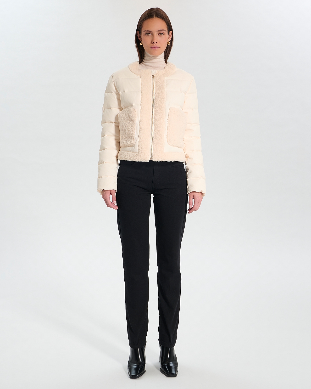Manteau D&eacute;esse Doudoune courte &eacute;crue ZAPA
