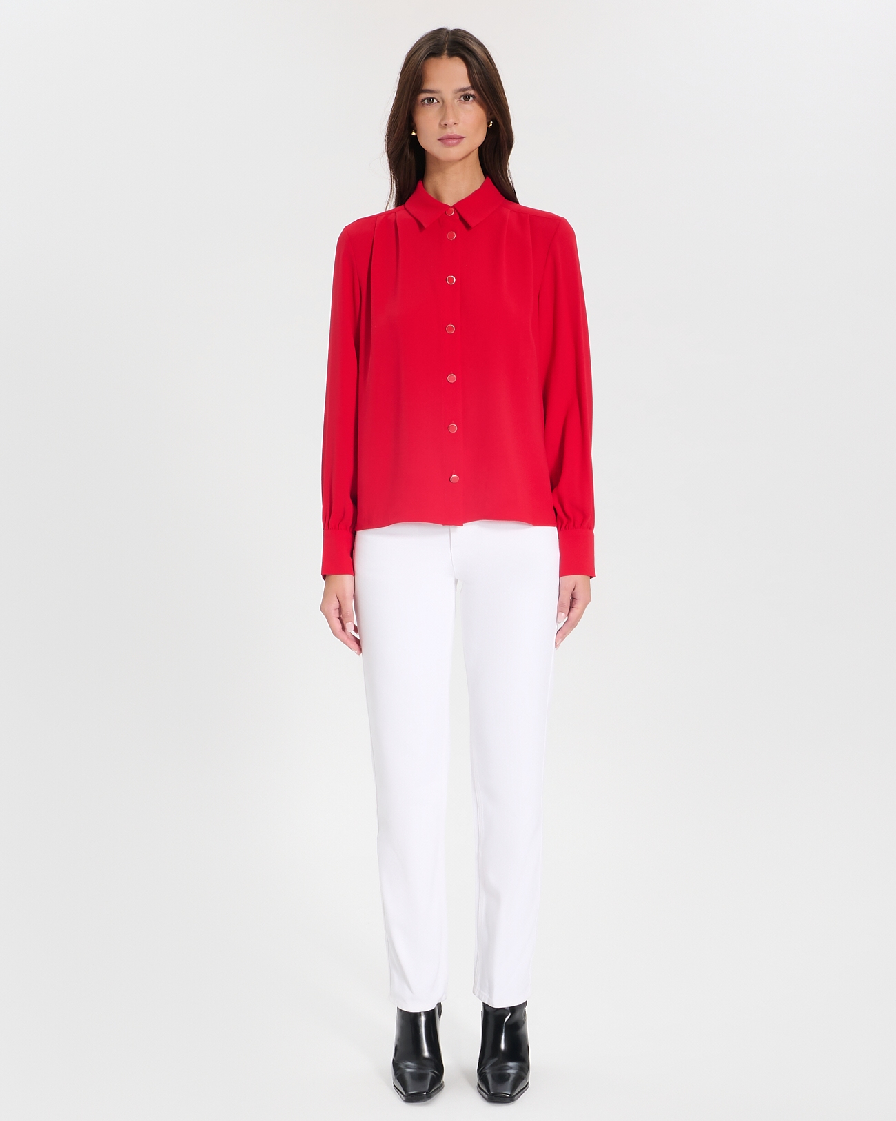 Top Tara Chemise boutonn&eacute;e rouge ZAPA