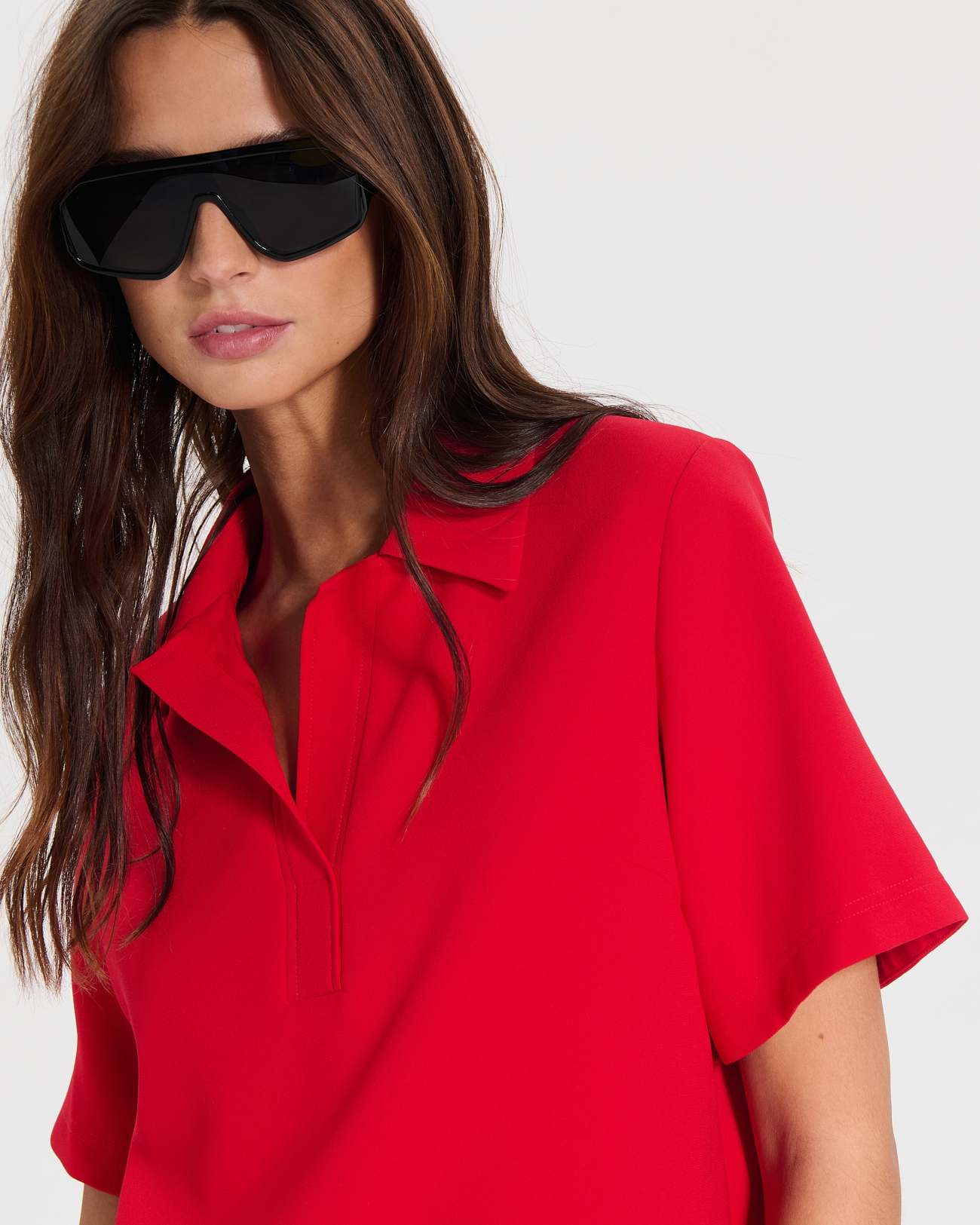 Top Tendresse Top chemise fluide rouge ZAPA