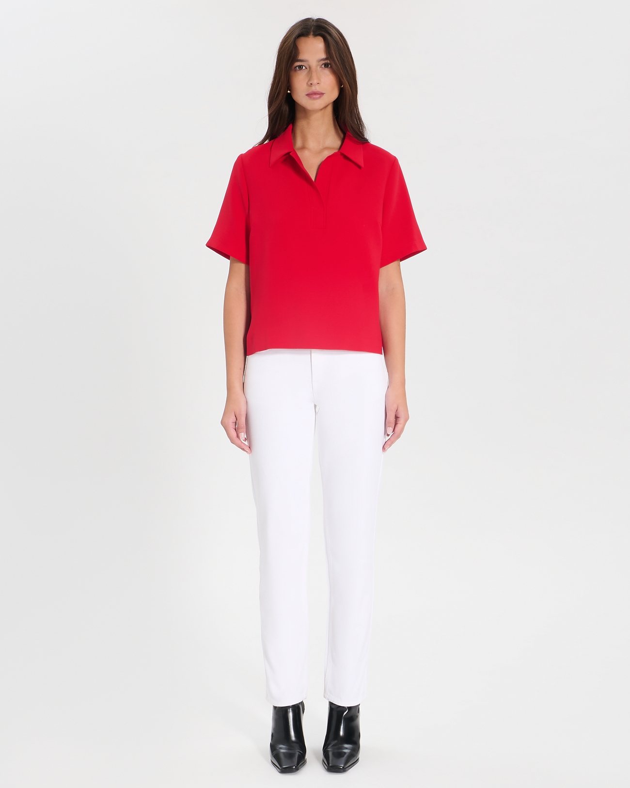Top Tendresse Top chemise fluide rouge ZAPA
