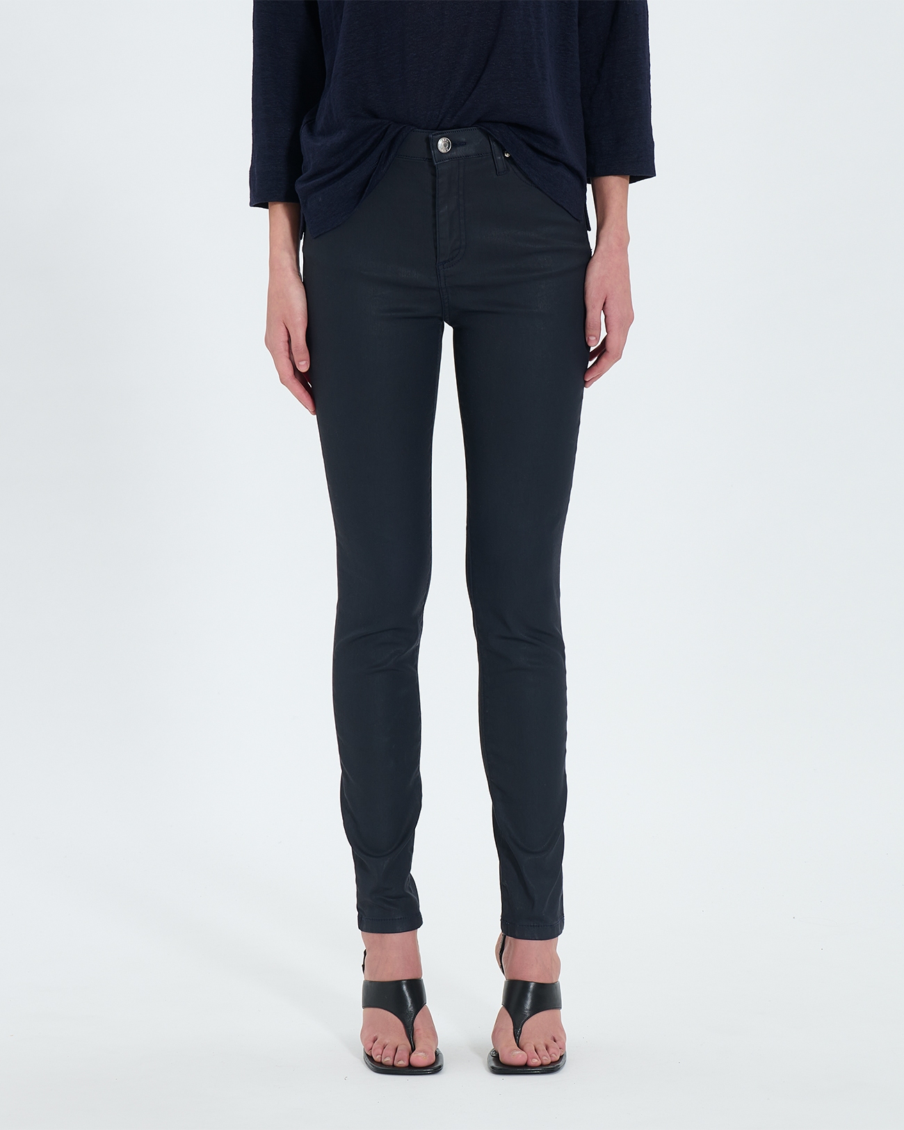 Jean Jskinny Jean skinny laqu&eacute; marine ZAPA
