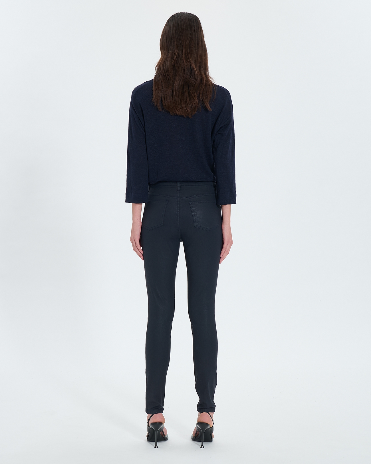 Jean Jskinny Jean skinny laqu&eacute; marine ZAPA