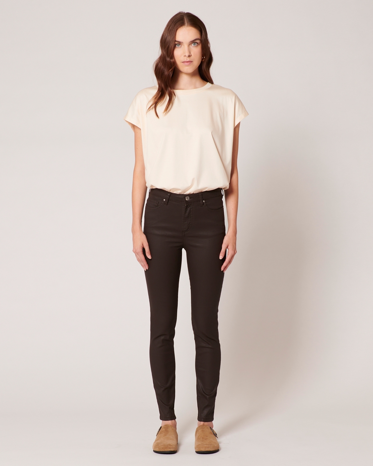 Jean Jskinny Jean Skinny en coton chocolat ZAPA
