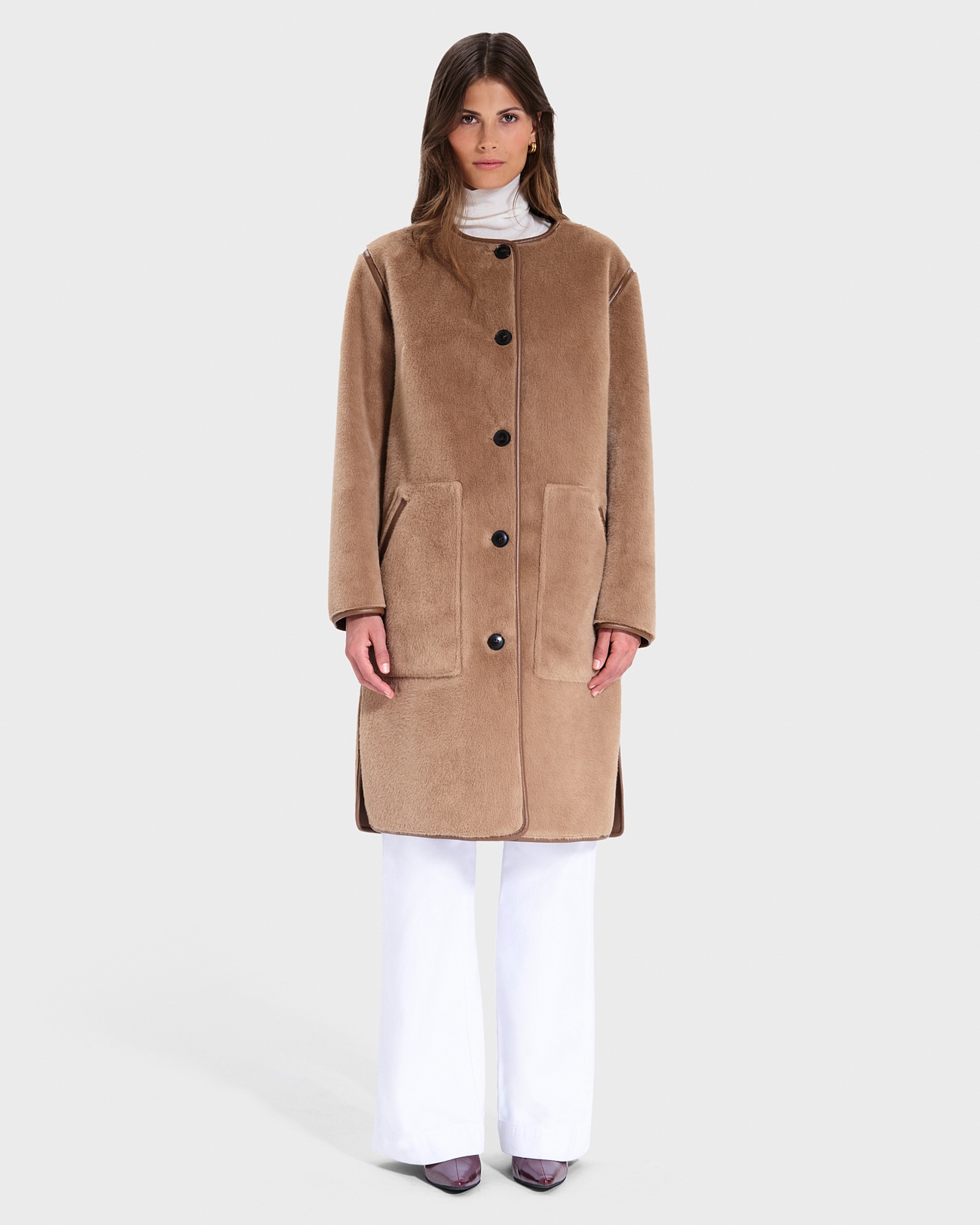 Manteau Mahona Manteau long en fausse fourrure camel ZAPA