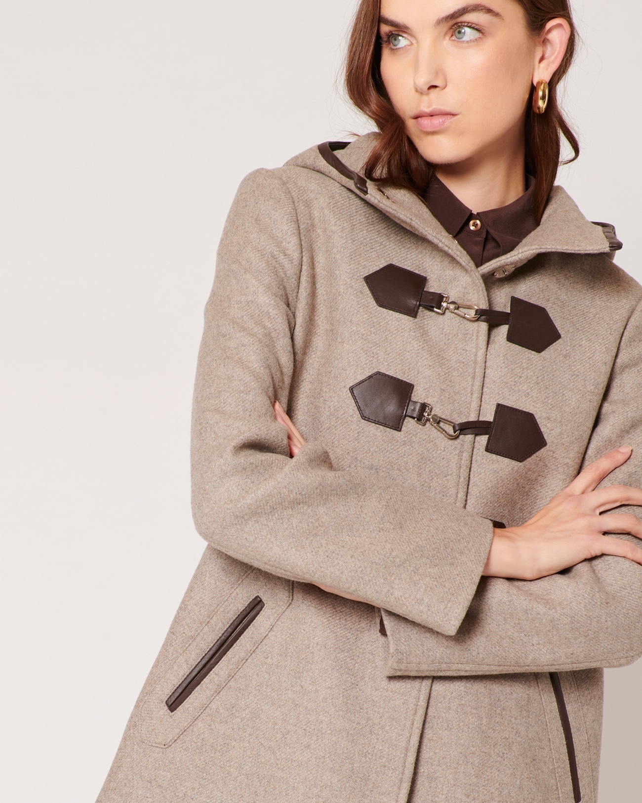 Manteau Meros Duffle-coat mi-long beige ZAPA