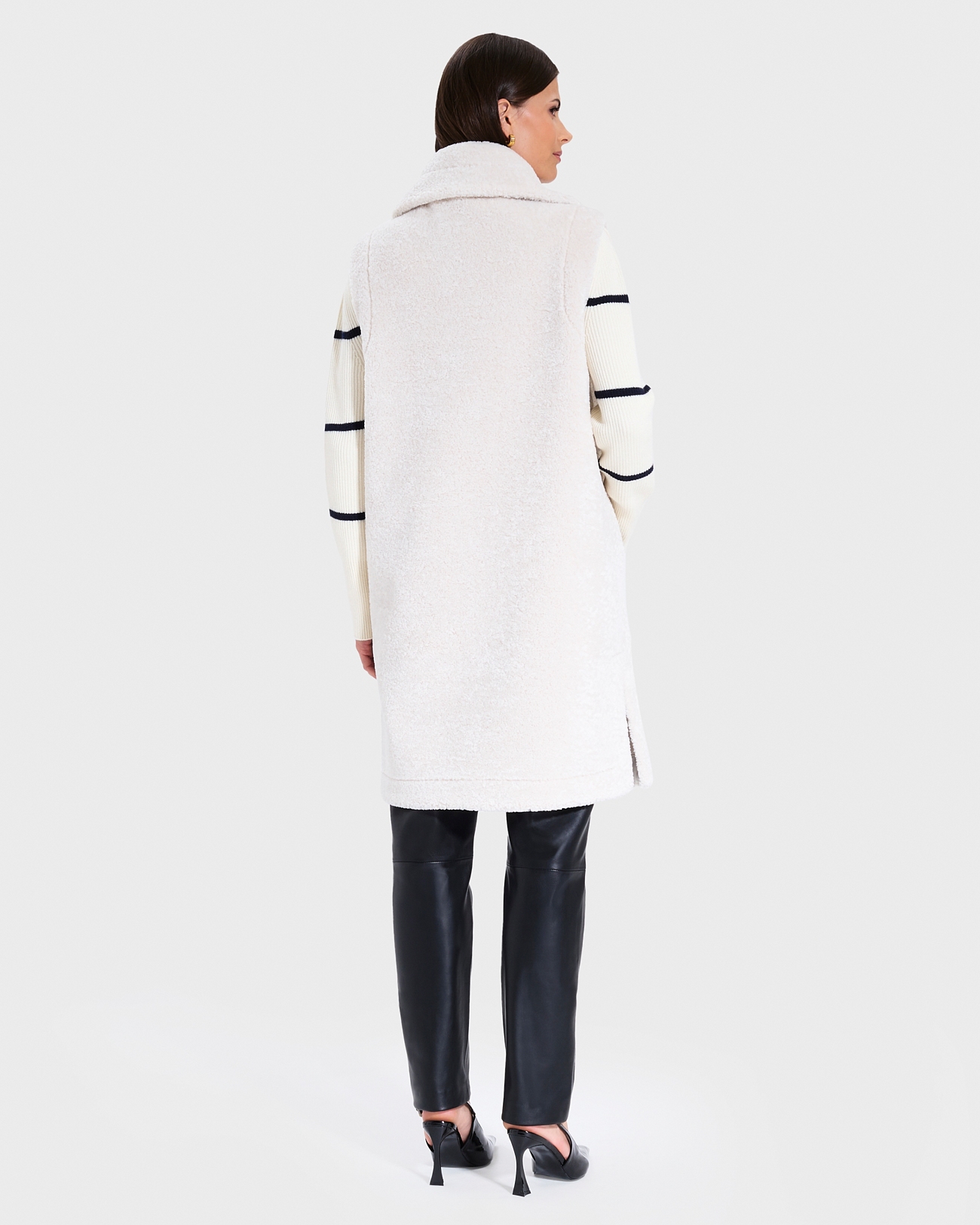 Manteau Macaria Manteau long sans manches &eacute;cru ZAPA