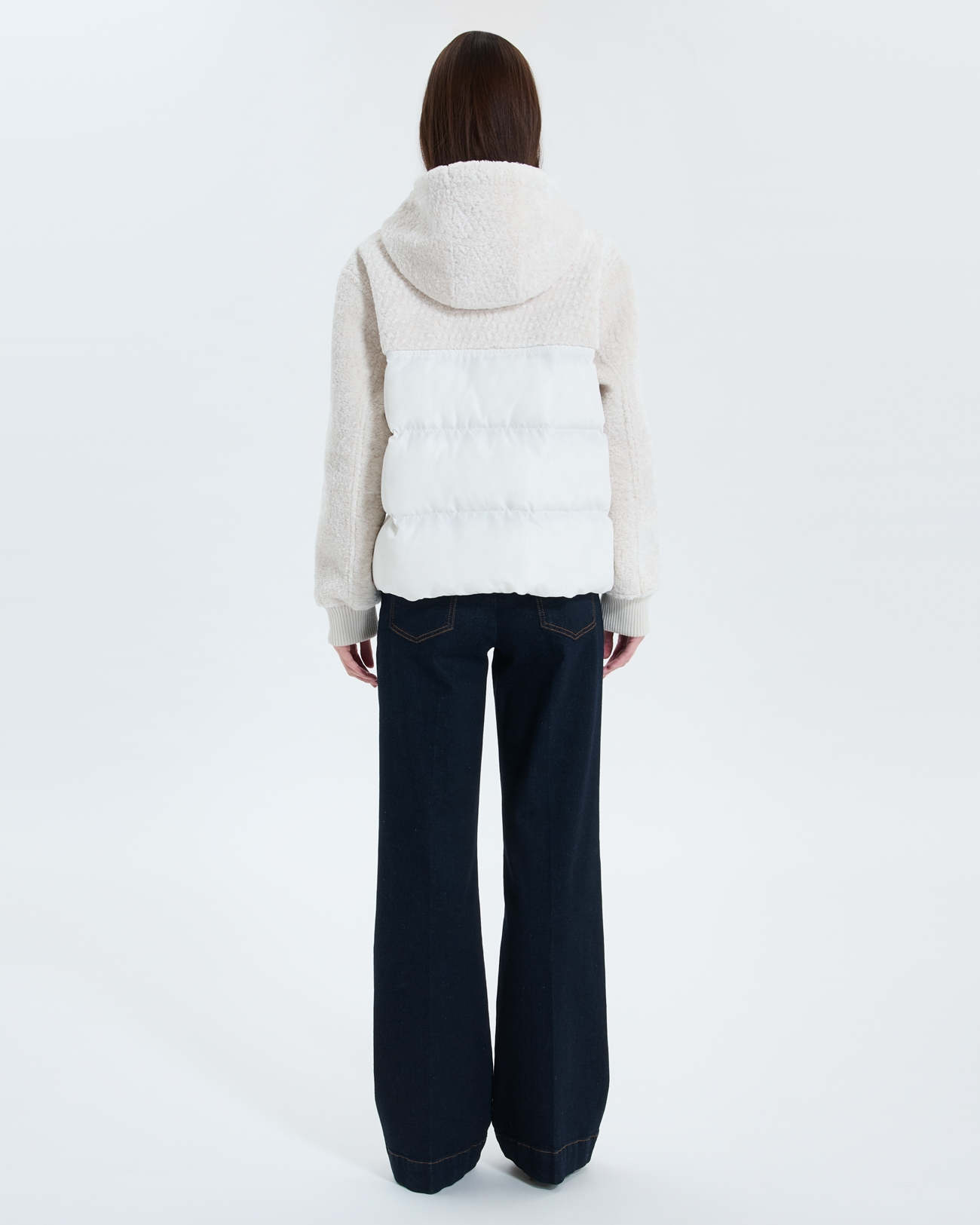 Manteau Mey Manteau court bi-mati&egrave;re &eacute;cru ZAPA