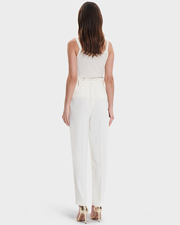 Pantalon Patricia Pantalon droit en crêpe écru ZAPA