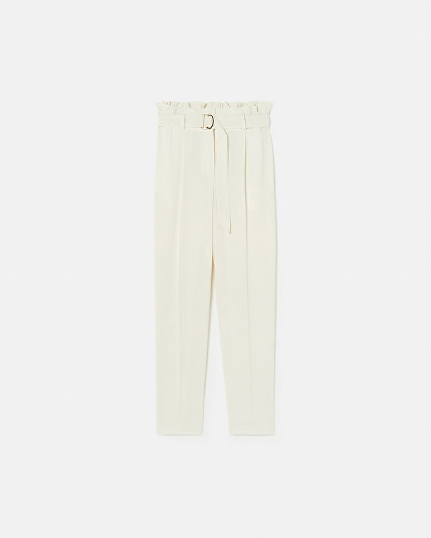 Pantalon Patricia Pantalon droit en crêpe écru ZAPA