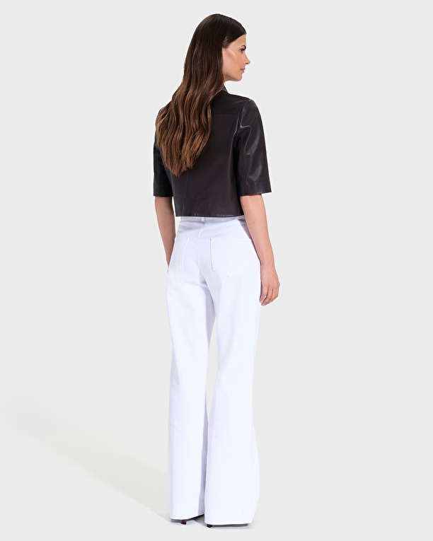 Chemise Celina Chemise courte en cuir chocolat ZAPA