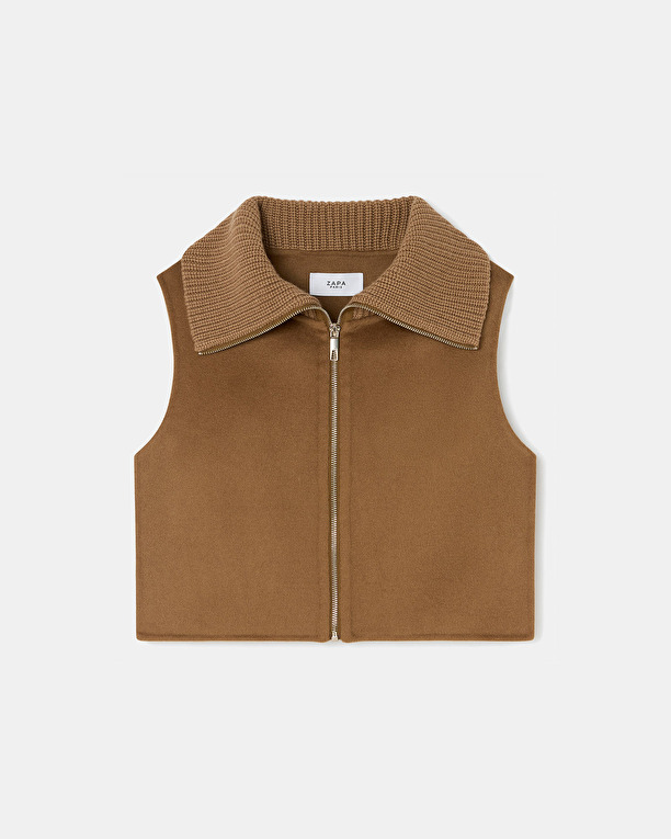 Col Cassandra Col zippé camel ZAPA