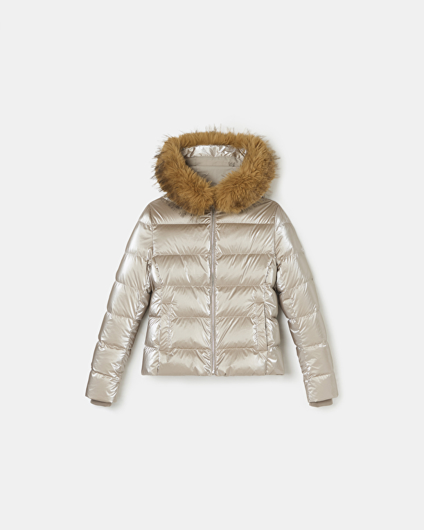 Doudoune Dalyf Doudoune courte avec fausse fourrure marron glacé ZAPA