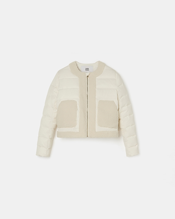 Manteau Déesse Doudoune courte écrue ZAPA