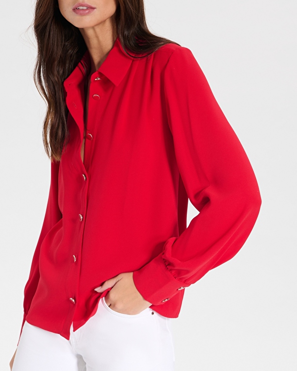 Top Tara Chemise boutonnée rouge ZAPA