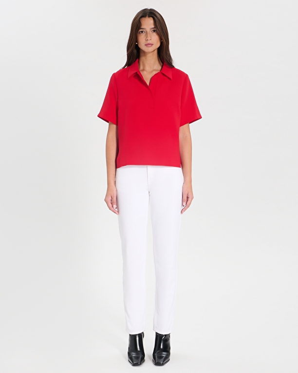 Top Tendresse Top chemise fluide rouge ZAPA