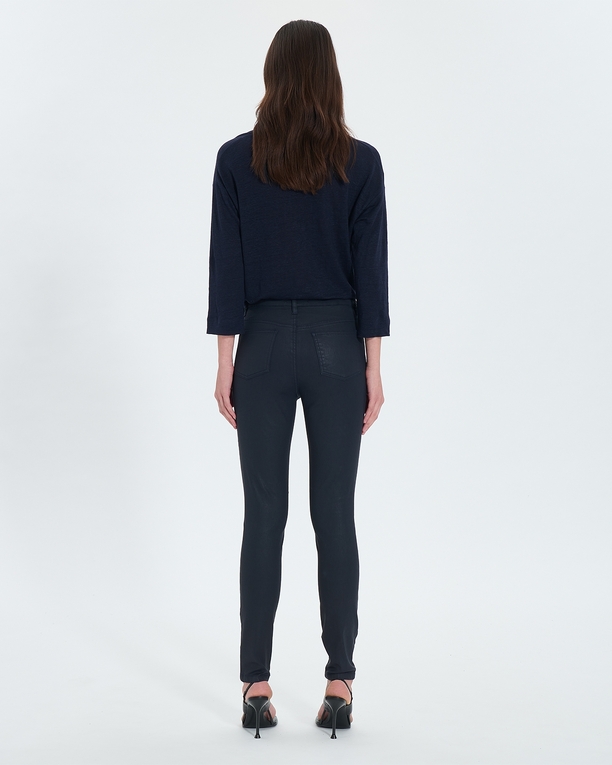 Jean Jskinny Jean skinny laqué marine ZAPA
