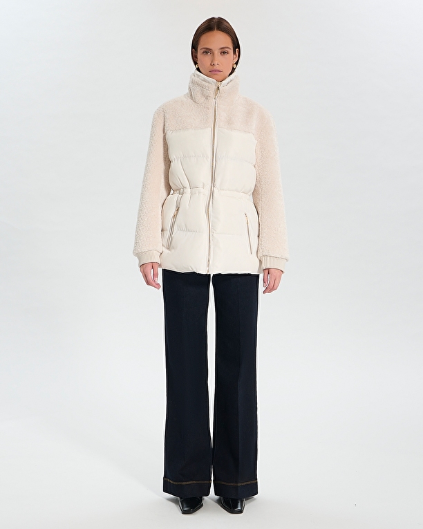 Manteau Melisse Manteau court bi-matière écru ZAPA