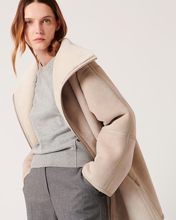 Manteau Maya Manteau en peau lainée écru ZAPA