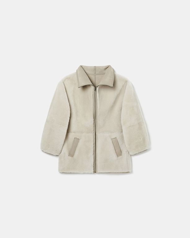 Manteau Maya Manteau en peau lainée écru ZAPA