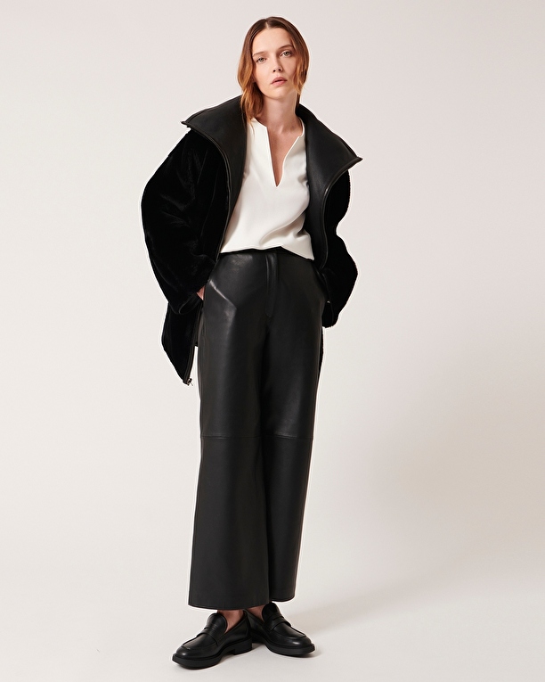 Manteau Maya Manteau en peau lainée noir ZAPA