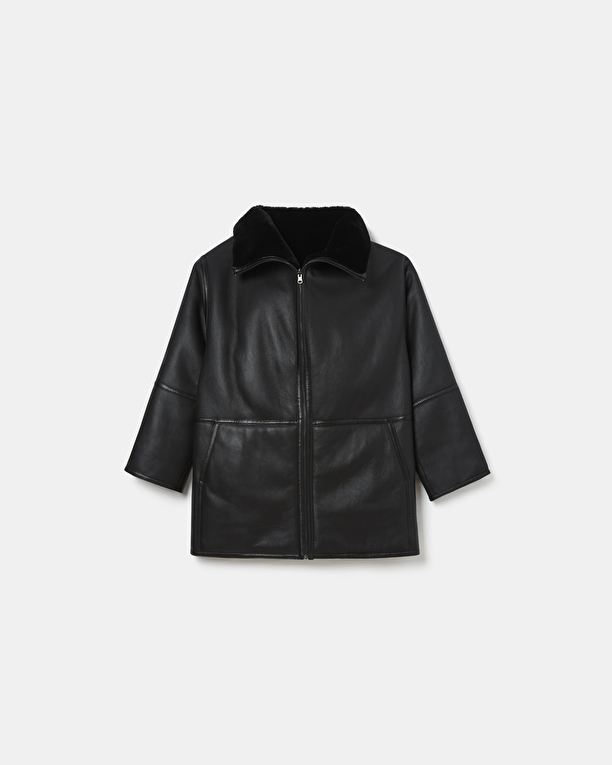 Manteau Maya Manteau en peau lainée noir ZAPA