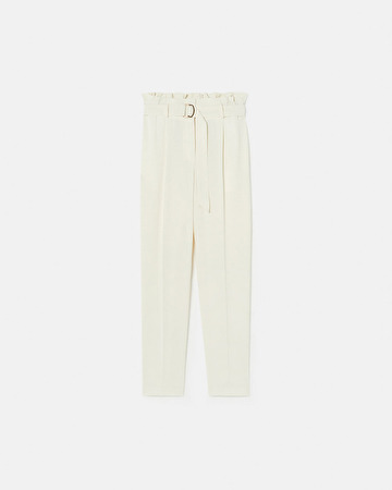 Pantalon Patricia Pantalon droit en crêpe écru ZAPA