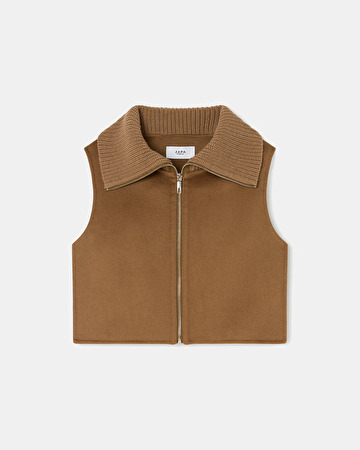 Col Cassandra Col zippé camel ZAPA