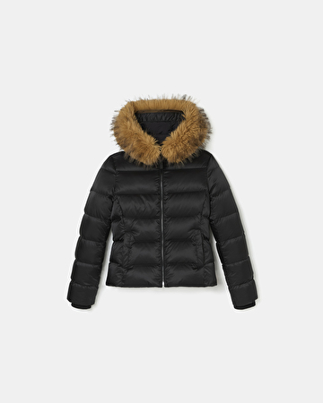 Doudoune Dalyf Doudoune courte avec fausse fourrure noir ZAPA