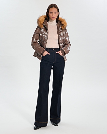Doudoune Dalyf Doudoune courte avec fausse fourrure taupe ZAPA