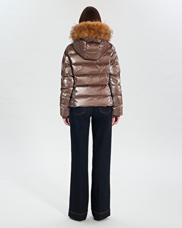 Doudoune Dalyf Doudoune courte avec fausse fourrure taupe ZAPA