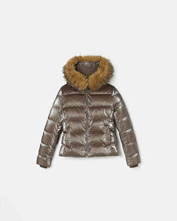 Doudoune Dalyf Doudoune courte avec fausse fourrure taupe ZAPA