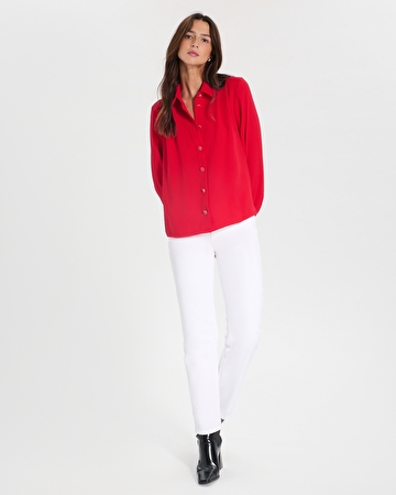 Top Tara Chemise boutonn&eacute;e rouge ZAPA