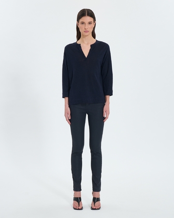 Jean Jskinny Jean skinny laqué marine ZAPA