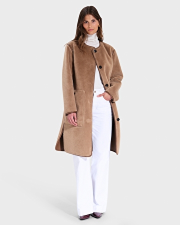Manteau Mahona Manteau long en fausse fourrure camel ZAPA