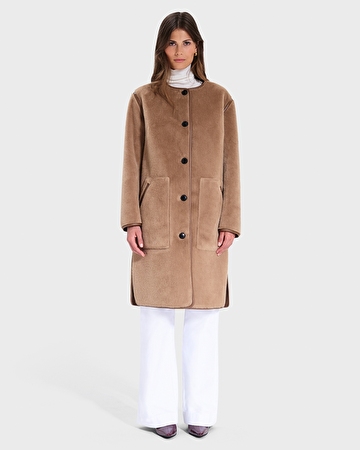 Manteau Mahona Manteau long en fausse fourrure camel ZAPA