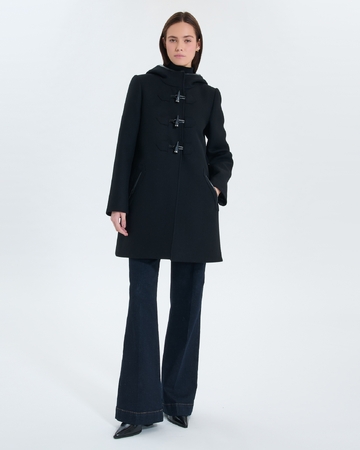 Manteau Meros Duffle coat mi-long noir ZAPA