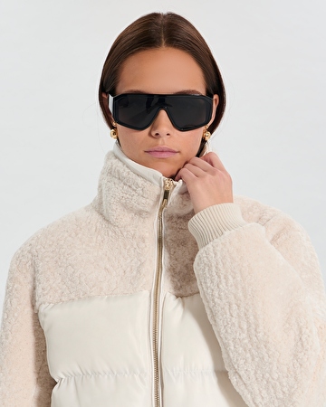 Manteau Melisse Manteau court bi-matière écru ZAPA