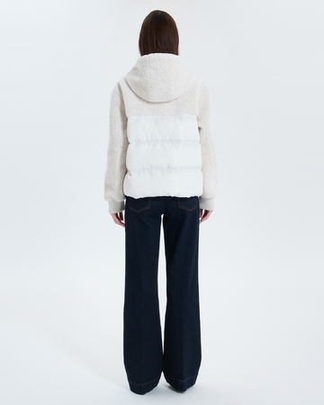 Manteau Mey Manteau court bi-matière écru ZAPA