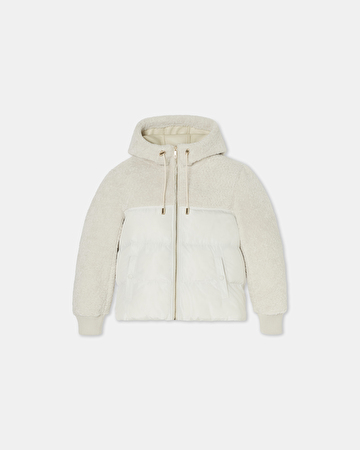 Manteau Mey Manteau court bi-matière écru ZAPA