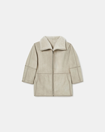 Manteau Maya Manteau en peau lain&eacute;e &eacute;cru ZAPA