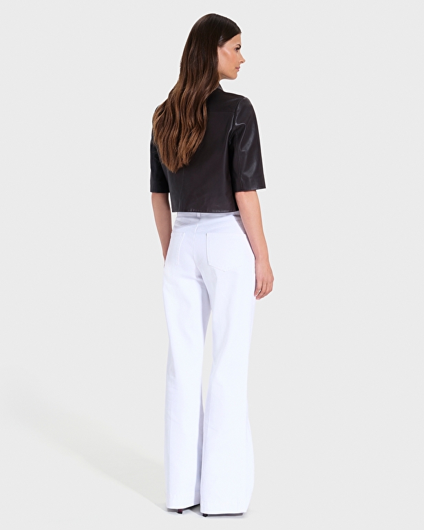 Chemise Celina Chemise courte en cuir chocolat ZAPA